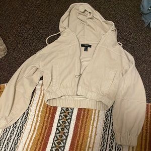 Cream colored corduroy zip up jacket